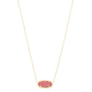 Kendra Scott gold Elisa raspberry drusy necklace